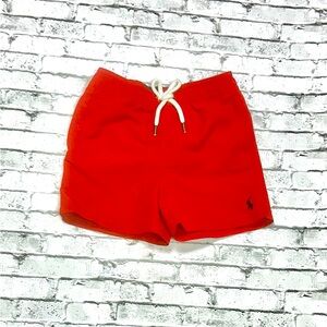 Polo Ralph Lauren Baby Boys Red Swim Trunks 18M Pony Logo Mesh Lined Shorts